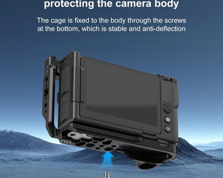 For Nikon ZR PULUZ Wood Handle Metal Camera Cage Expansion Frame, For Nikon ZR Cage