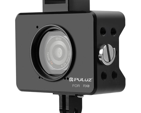 PULUZ Housing Shell CNC Aluminum Alloy Protective Cage with 37mm UV Lens & Base Mount & Screw for Sony RX0, Cage Kits Black(AE), Cage Kits Black