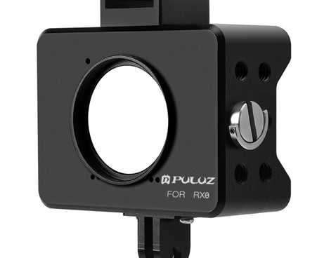 PULUZ Housing Shell CNC Aluminum Alloy Protective Cage with 37mm UV Lens & Base Mount & Screw for Sony RX0, Cage Kits Black(AE), Cage Kits Black