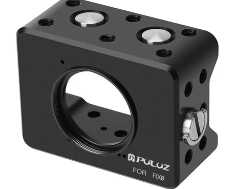 PULUZ Housing Shell CNC Aluminum Alloy Protective Cage with 37mm UV Lens & Base Mount & Screw for Sony RX0, Cage Kits Black(AE), Cage Kits Black