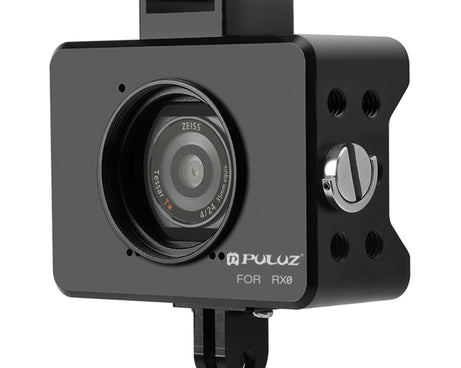 PULUZ Housing Shell CNC Aluminum Alloy Protective Cage with 37mm UV Lens & Base Mount & Screw for Sony RX0, Cage Kits Black(AE), Cage Kits Black