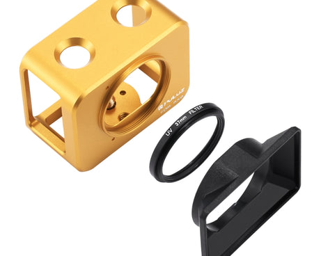 PULUZ for Sony RX0 Aluminum Alloy Protective Cage + 37mm UV Filter Lens + Lens Sunshade with Screws and Screwdrivers, Cage Black, Cage Gold, Cage Blue, Cage Red, Cage Silver, Cage Black(US)