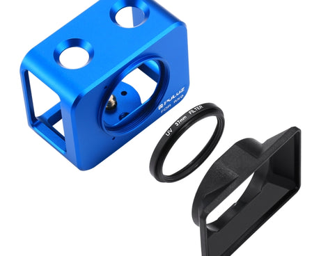 PULUZ for Sony RX0 Aluminum Alloy Protective Cage + 37mm UV Filter Lens + Lens Sunshade with Screws and Screwdrivers, Cage Black, Cage Gold, Cage Blue, Cage Red, Cage Silver, Cage Black(US)