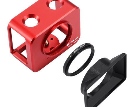 PULUZ for Sony RX0 Aluminum Alloy Protective Cage + 37mm UV Filter Lens + Lens Sunshade with Screws and Screwdrivers, Cage Black, Cage Gold, Cage Blue, Cage Red, Cage Silver, Cage Black(US)