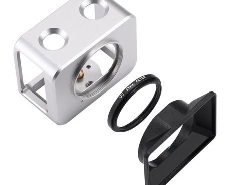 PULUZ for Sony RX0 Aluminum Alloy Protective Cage + 37mm UV Filter Lens + Lens Sunshade with Screws and Screwdrivers, Cage Black, Cage Gold, Cage Blue, Cage Red, Cage Silver, Cage Black(US)