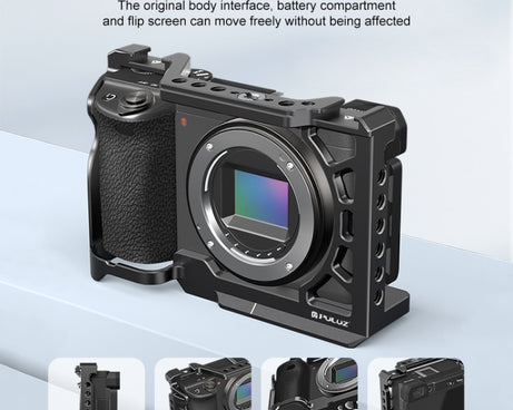For Sony A6500 / A6400 / A6300 / A6000 PULUZ Metal Camera Cage Expansion Mount Stabilizer Rig, For Sony A6500 / A6400 / A6300 / A6000