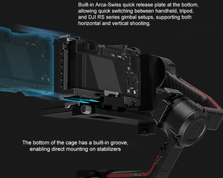 For Sony A6500 / A6400 / A6300 / A6000 PULUZ Metal Camera Cage Expansion Mount Stabilizer Rig, For Sony A6500 / A6400 / A6300 / A6000
