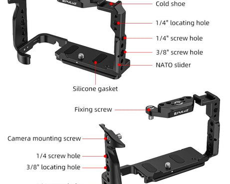 For Sony Sony Cinema Line FX2 / ILME-FX2B PULUZ Metal Camera Cage Stabilizer Rig, For Sony Cinema Line FX2 Cage