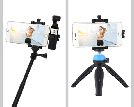 PULUZ Multifunction Aluminum Alloy Smartphone Fixing Clamp Expansion Holder Mount Bracket for DJI OSMO Pocket / Pocket 2