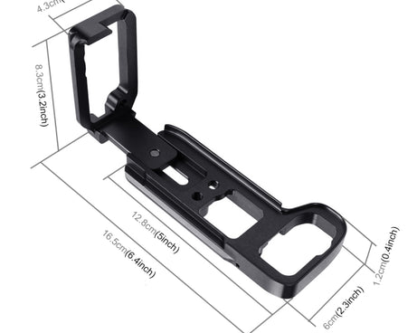 PULUZ 1/4 inch Vertical Shoot Quick Release L Plate Bracket Base Holder for Sony A9 (ILCE-9) / A7 III/ A7R III