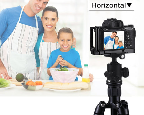 PULUZ 1/4 inch Vertical Shoot Quick Release L Plate Bracket Base Holder for Sony A9 (ILCE-9) / A7 III/ A7R III