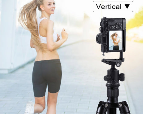 PULUZ 1/4 inch Vertical Shoot Quick Release L Plate Bracket Base Holder for Sony A9 (ILCE-9) / A7 III/ A7R III