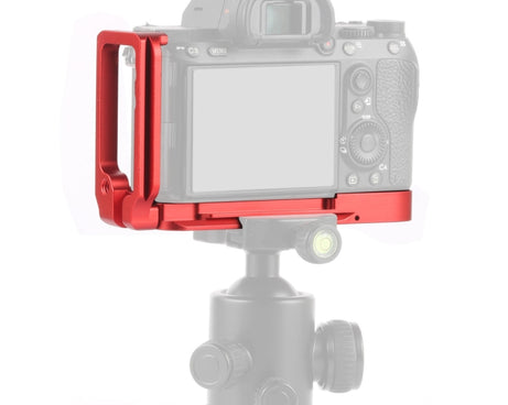 PULUZ 1/4 inch Vertical Shoot Quick Release L Plate Bracket Base Holder for Sony A9 (ILCE-9) / A7 III/ A7R III, For Sony A9 (Red)