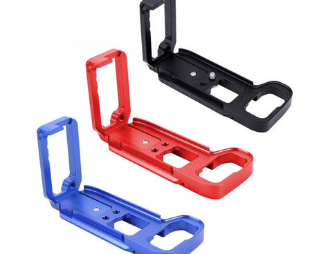 PULUZ 1/4 inch Vertical Shoot Quick Release L Plate Bracket Base Holder for Sony A9 (ILCE-9) / A7 III/ A7R III, For Sony A9 (Red)