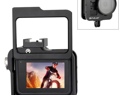 PULUZ Housing Shell CNC Aluminum Alloy Protective Cage with Insurance Frame & 52mm UV Lens for GoPro HERO8 Black, For HERO8 Black with Frame