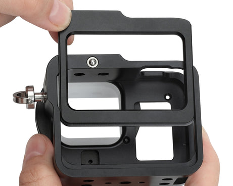 PULUZ Housing Shell CNC Aluminum Alloy Protective Cage with Insurance Frame & 52mm UV Lens for GoPro HERO8 Black, For HERO8 Black with Frame