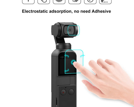 PULUZ 9H 2.5D HD Tempered Glass Lens Protector + Screen Film for DJI OSMO Pocket Gimbal