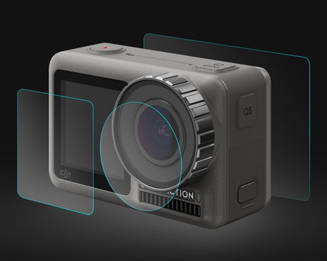 PULUZ Lens + Front and Back LCD Display 9H 2.5D Tempered Glass Film for DJI Osmo Action