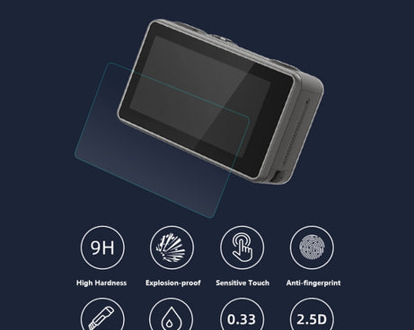 PULUZ Lens + Front and Back LCD Display 9H 2.5D Tempered Glass Film for DJI Osmo Action