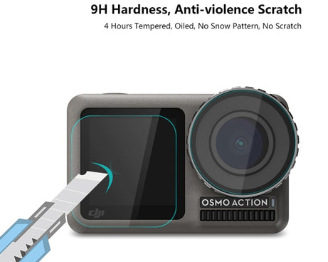 PULUZ Lens + Front and Back LCD Display 9H 2.5D Tempered Glass Film for DJI Osmo Action