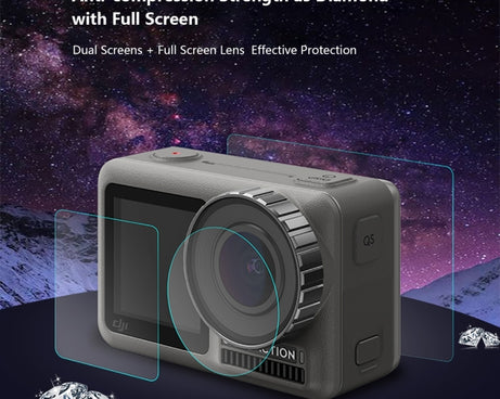 PULUZ Lens + Front and Back LCD Display 9H 2.5D Tempered Glass Film for DJI Osmo Action