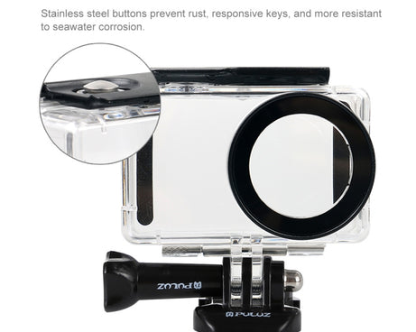 PULUZ 45m Underwater Acrylic Plexiglass Waterproof Housing Diving Case for Xiaomi Mijia Small Camera, with Buckle Basic Mount & Screw, For Mijia Small Camera