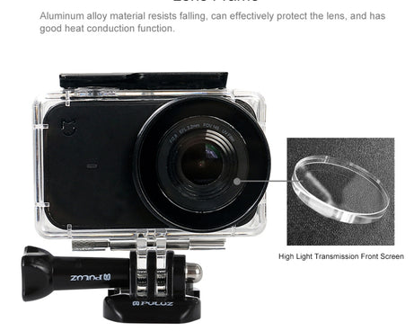 PULUZ 45m Underwater Acrylic Plexiglass Waterproof Housing Diving Case for Xiaomi Mijia Small Camera, with Buckle Basic Mount & Screw, For Mijia Small Camera