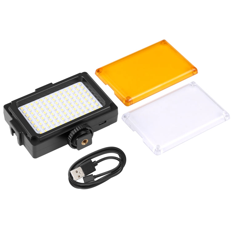 PULUZ Pocket 96 LEDs 860LM Professional Vlogging Photography Video & Photo Studio Light with White and Orange Magnet Filters Light Panel for Canon, Nikon, DSLR Cameras, 96 LED (AE), 104 LED