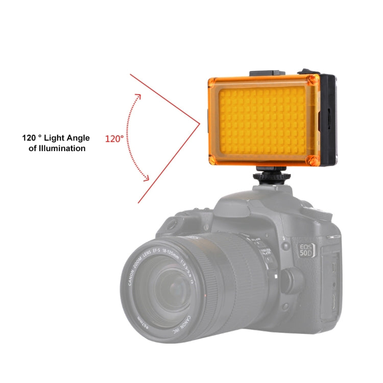 PULUZ Pocket 96 LEDs 860LM Professional Vlogging Photography Video & Photo Studio Light with White and Orange Magnet Filters Light Panel for Canon, Nikon, DSLR Cameras, 96 LED (AE), 104 LED