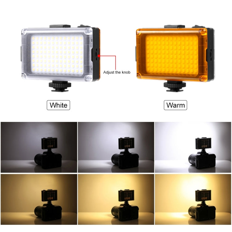 PULUZ Pocket 96 LEDs 860LM Professional Vlogging Photography Video & Photo Studio Light with White and Orange Magnet Filters Light Panel for Canon, Nikon, DSLR Cameras, 104 LED