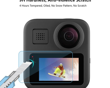 2 PCS PULUZ for GoPro Max LCD Display Screen Protector 9H 2.5D Tempered Glass Film, For GoPro Max