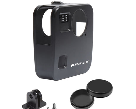 PULUZ for GoPro Fusion Housing Shell CNC Aluminum Alloy Protective Cage with Basic Mount & Lens Caps, For GoPro Fusion