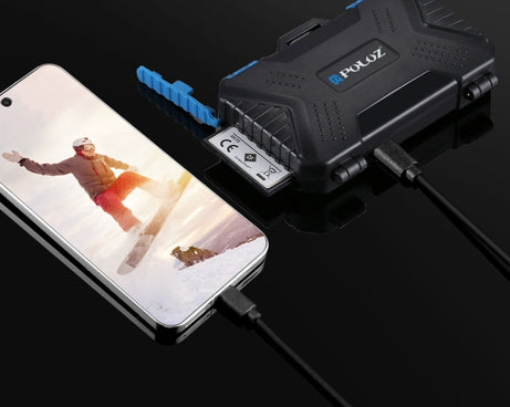 PULUZ Card Reader + 22 in 1 Memory Card Case for 1Standard SIM + 2Micro-SIM + 2Nano-SIM + 3CF + 7SD + 6TF + 1CARD PIN, 22 in 1 + Card Reader(US), 22 in 1 + Card Reader(AE), 22 in 1 + Card Reader