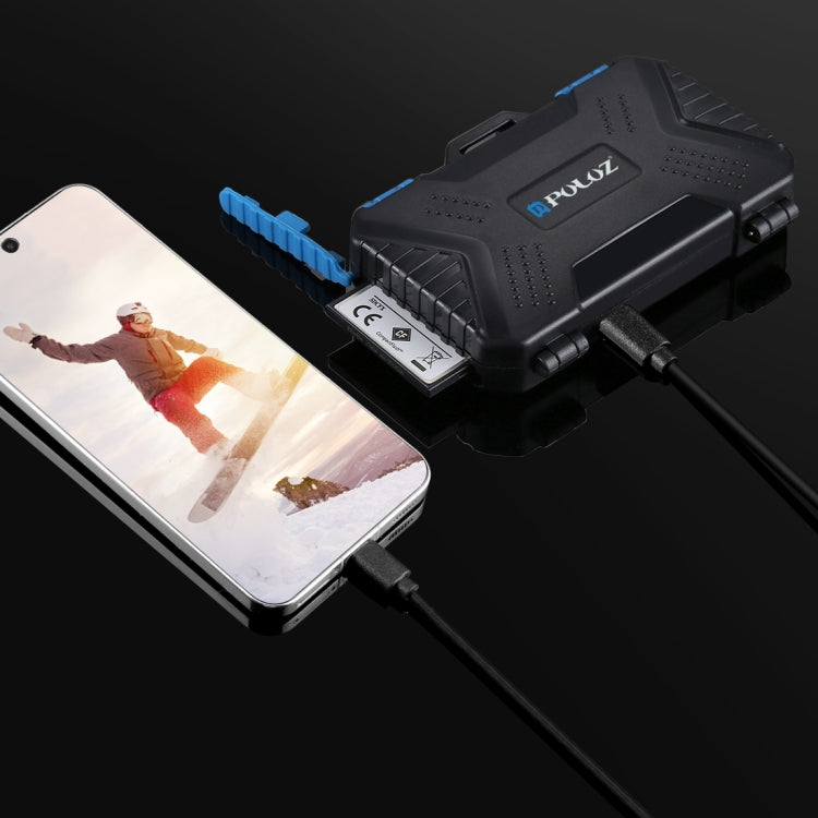 PULUZ Card Reader + 22 in 1 Memory Card Case for 1Standard SIM + 2Micro-SIM + 2Nano-SIM + 3CF + 7SD + 6TF + 1CARD PIN, 22 in 1 + Card Reader(US), 22 in 1 + Card Reader(AE), 22 in 1 + Card Reader