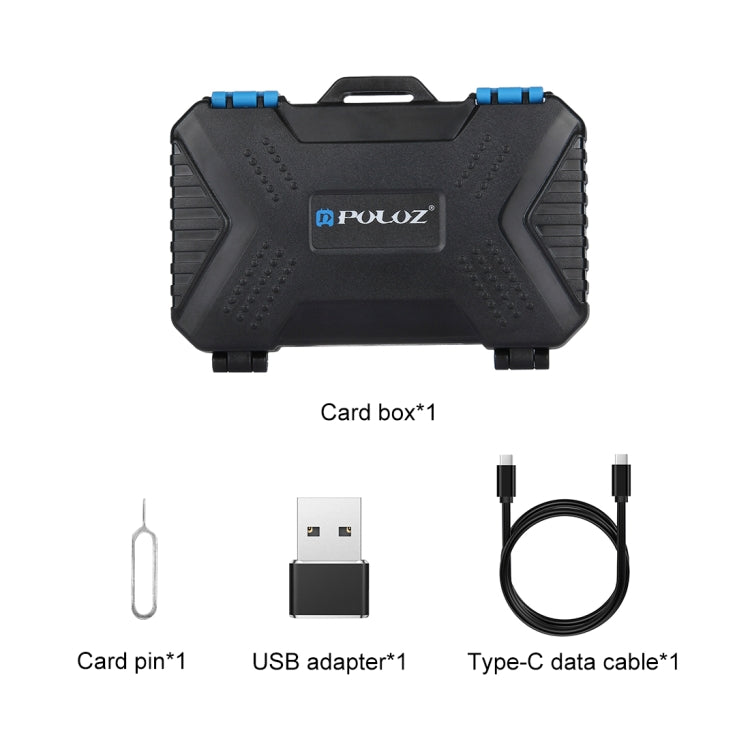 PULUZ Card Reader + 22 in 1 Memory Card Case for 1Standard SIM + 2Micro-SIM + 2Nano-SIM + 3CF + 7SD + 6TF + 1CARD PIN, 22 in 1 + Card Reader(US), 22 in 1 + Card Reader(AE), 22 in 1 + Card Reader