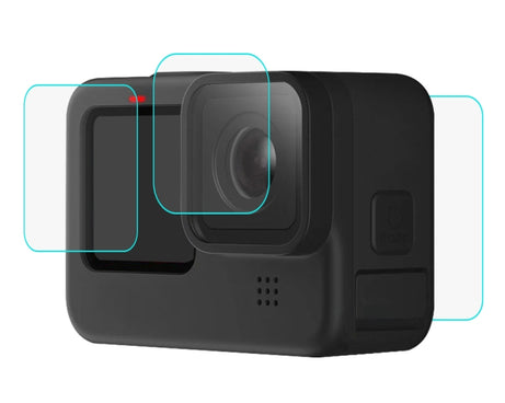 PULUZ for GoPro HERO12 Black /11 Black /10 Black /9 Black Lens + LCD Display 9H 2.5D Tempered Glass Film, For GoPro HERO9 Black