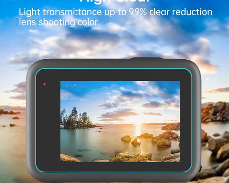 PULUZ for GoPro HERO12 Black /11 Black /10 Black /9 Black Lens + LCD Display 9H 2.5D Tempered Glass Film, For GoPro HERO9 Black