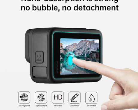 PULUZ for GoPro HERO12 Black /11 Black /10 Black /9 Black Lens + LCD Display 9H 2.5D Tempered Glass Film, For GoPro HERO9 Black