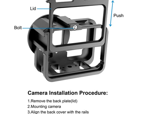 PULUZ for GoPro HERO13 Black /12 Black /11 Black /10 Black /9 Black Thicken Housing Shell CNC Aluminum Alloy Protective Cage with Insurance Frame & 52mm UV Lens, For GoPro HERO9 Black Thicken