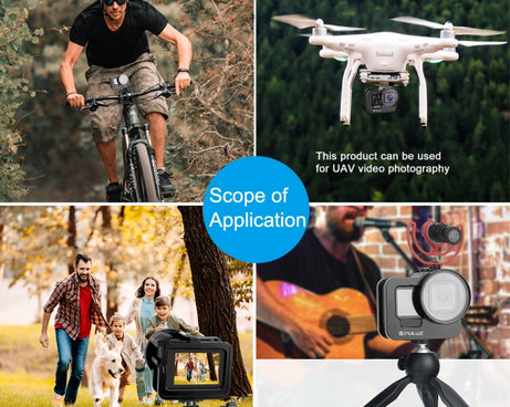 PULUZ for GoPro HERO13 Black /12 Black /11 Black /10 Black /9 Black Thicken Housing Shell CNC Aluminum Alloy Protective Cage with Insurance Frame & 52mm UV Lens, For GoPro HERO9 Black Thicken
