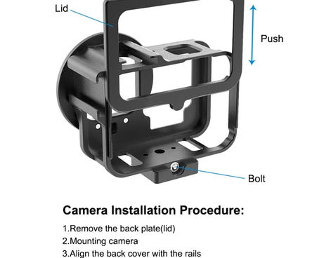 For GoPro HERO13 Black /12 Black /11 Black /10 Black /9 Black PULUZ Thin Housing Shell CNC Aluminum Alloy Protective Cage with Insurance Frame & 52mm UV Lens, For GoPro HERO9 Black Thin