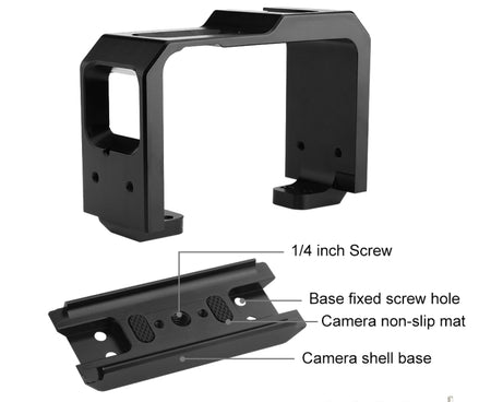 PULUZ Aluminum alloy Frame Mount Protective Case Cage with Cold Shoe Base Slot & Tripod Base Adapter for Insta360 One R, For Insta 360 One R Frame Cage(B), For Insta 360 One R Frame Cage(R)