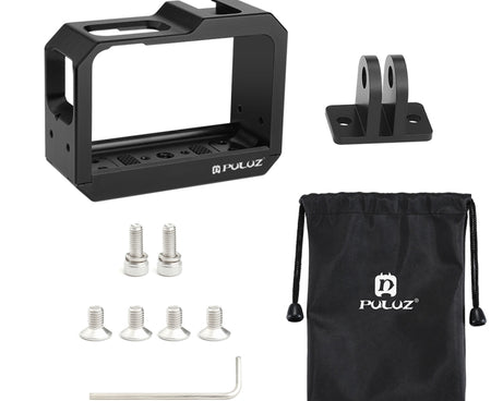 PULUZ Aluminum alloy Frame Mount Protective Case Cage with Cold Shoe Base Slot & Tripod Base Adapter for Insta360 One R, For Insta 360 One R Frame Cage(B), For Insta 360 One R Frame Cage(R)