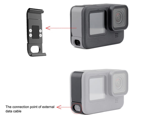 PULUZ Metal Battery Side Interface Cover for GoPro HERO13 Black /12 Black /11 Black /10 Black /9 Black, Metal Plastic Side Cover