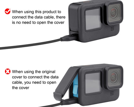 PULUZ Metal Battery Side Interface Cover for GoPro HERO13 Black /12 Black /11 Black /10 Black /9 Black, Metal Plastic Side Cover