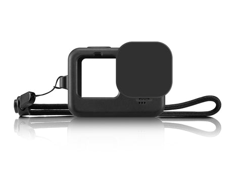 PULUZ for GoPro HERO12 Black /11 Black /10 Black /9 Black Silicone Protective Case Cover with Wrist Strap & Lens Cover, For GoPro HERO9 Black
