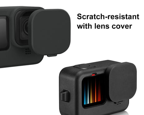 PULUZ for GoPro HERO12 Black /11 Black /10 Black /9 Black Silicone Protective Case Cover with Wrist Strap & Lens Cover, For GoPro HERO9 Black