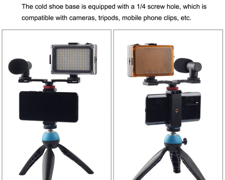 PULUZ Three-head Cold Shoe Bracket Mount, Three-head Mount
