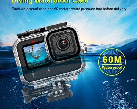 For GoPro HERO13 Black /12 Black /11 Black /10 Black /9 Black PULUZ 60m Waterproof Housing Protective Case with Buckle Basic Mount & Screw, For GoPro HERO9 Black
