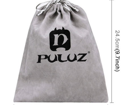 PULUZ Storage Bag with Stay Cord for GoPro, Insta360, DJI and Other Action Cameras Accessories, Flannel Bag, Size: 24.5cm x 20.5cm, Nylon Mesh Bag, Size: 21.5cm x 15.5cm
